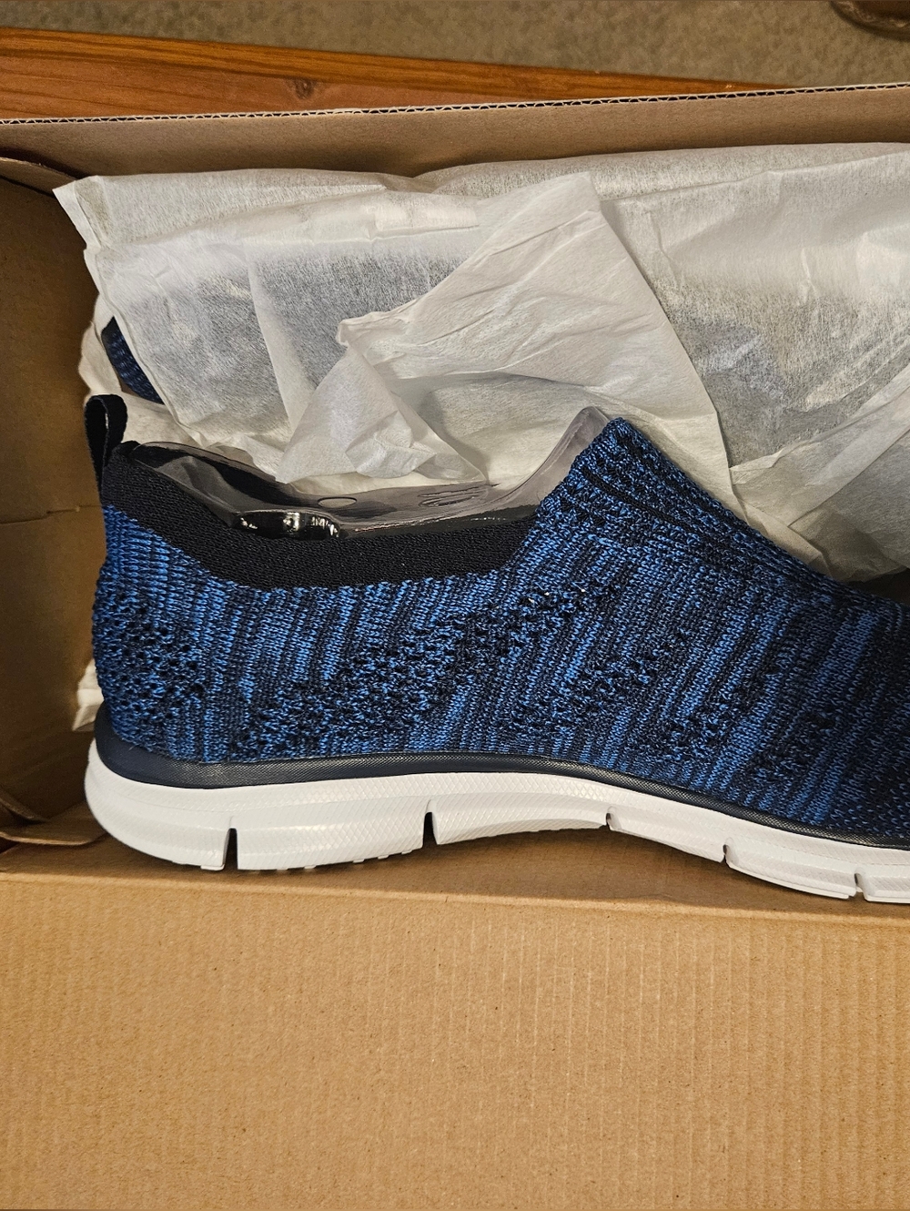 Skechers Flex Memory Foam Slip-On Sneakers Navy | Women’s 10 WIDE | NEW